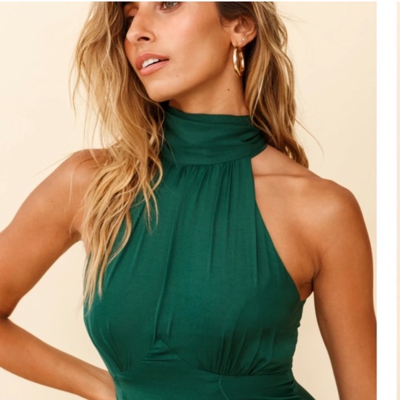 NWT Selfie Leslie Promises Halterneck Fluted Hem Dress size Small - Picture 3 of 9